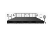 288 SQUARE FOOT ( 12 FT X 24 FT) GUARDRAIL STAGE KIT WITH STEPS AND STAGE SKIRT – 16” HIGH