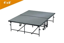 Mobile Folding Stages 4' X 8' Moblie Stage Section (In Carpet Finish)