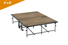 Mobile Folding Stages 6' X 8' Moblie Stage Section (In Hardboard Finish)