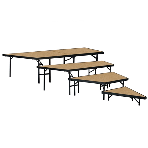 National Public Seating 4-Tier Seated Riser Stage Pie Section, Hardboard (36" Deep Tiers)