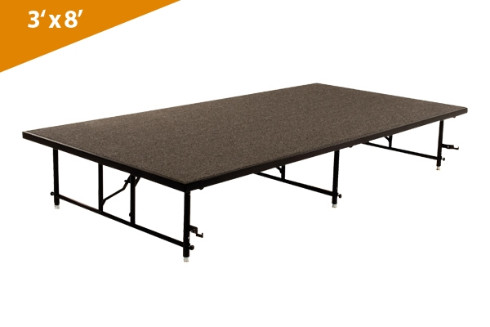 Folding Stages Transfold Stage/Seated Riser 3' x 8' (Carpet Finish)