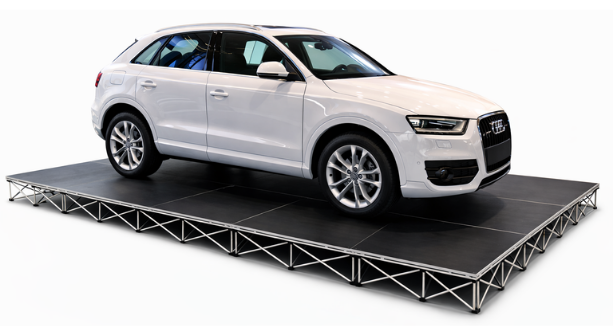 Vehicle displayed on an Easy-Lite IntelliStage portable stage