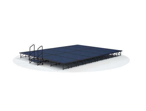 16' x 20' Economy Executive Portable Stage Kit - Blue Carpet Finish