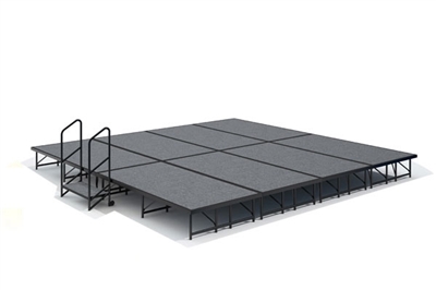 16' x 16' Carpet Finished Dual Height Economy Executive Stage Kit