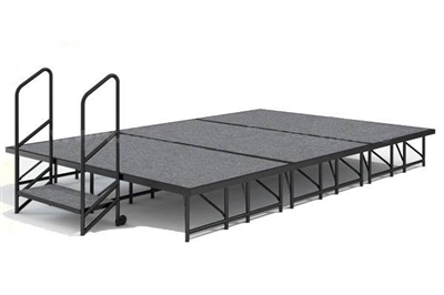 Carpet finished 8' x 16' Dual Height Economy Executive Stage Kits