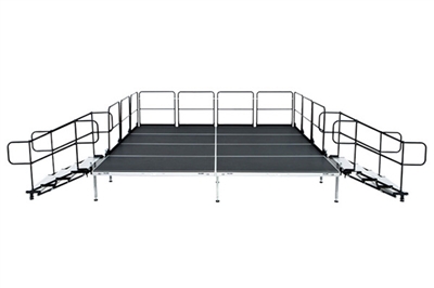 12' X 16' Fast Pro Elite Series Stage Kit - Height Adjustable 12" to 18" high
