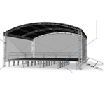 TSD Arched Shape Roof system, 390 Square Truss Construction. Canopy and Walls included.