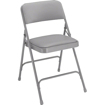 National Public Seating 1202 Vinyl Premium Folding Chair, Grey