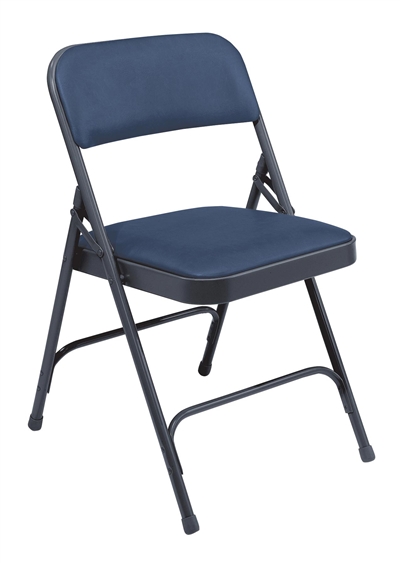 National Public Seating 1204 Vinyl Premium Folding Chair, Dark Midnight Blue