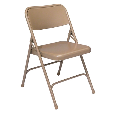 National Public Seating 201 Premium All-Steel Folding Chair, Beige