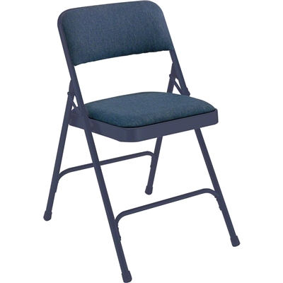 National Public Seating 2204 Fabric Premium Folding Chair, Imperial Blue/Char-Blue