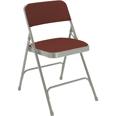 National Public Seating 2208 Fabric Premium Folding Chair, Majestic Cabernet