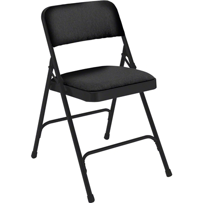 National Public Seating 2210 Fabric Premium Folding Chair, Midnight Black