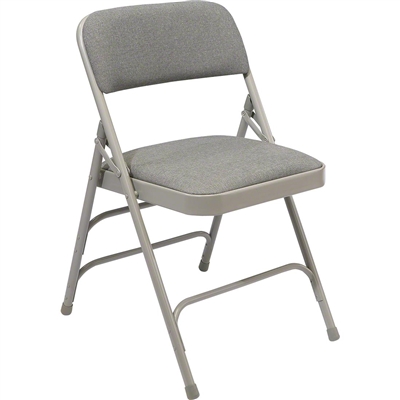 National Public Seating 2302 Fabric Premium Triple Brace Folding Chair, Greystone