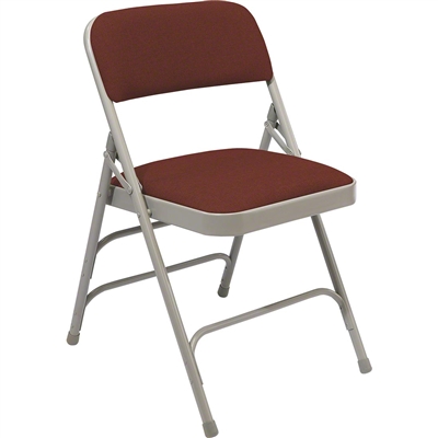 National Public Seating 2308 Fabric Premium Triple Brace Folding Chair, Majestic Cabernet