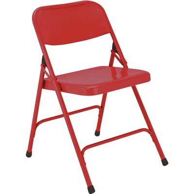 National Public Seating 240 Premium All-Steel Folding Chair, Red