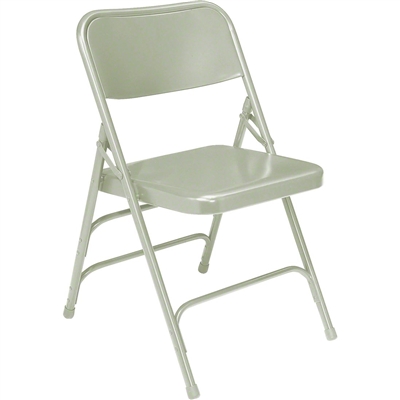 National Public Seating 302 Deluxe All-Steel Brace Folding Chair, Grey