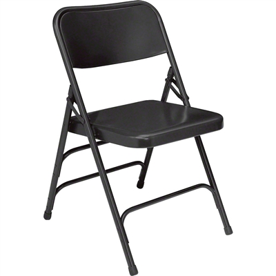 National Public Seating 310 Deluxe All-Steel Brace Folding Chair, Black