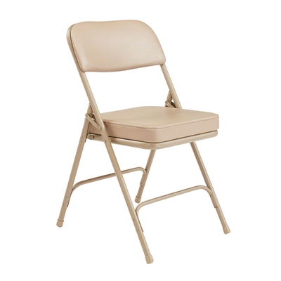 National Public Seating 3201 Premium Steel Vinyl Folding Chair, Beige