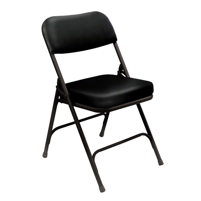 National Public Seating 3210 Premium Steel Vinyl Folding Chair, Black