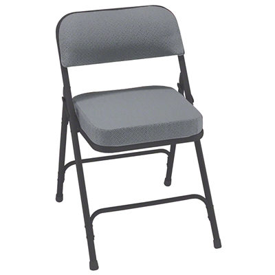National Public Seating 3212 Premium Steel Fabric Folding Chair, Charcoal Grey