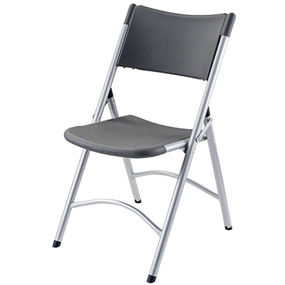 National Public Seating 620 Blow Molded Resin Plastic Folding Chair, Charcoal Slate