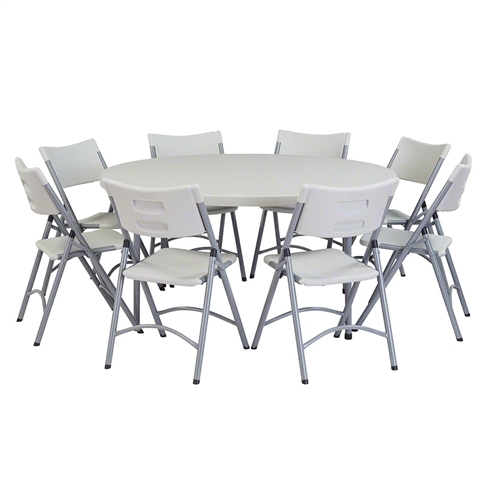 National Public Seating 60" Round Folding Table & Chairs Package
