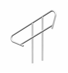 Universal, Adjustable Stair Handrail. Fits all Adjustable Stairs - dual pack, Mounting hardware included
