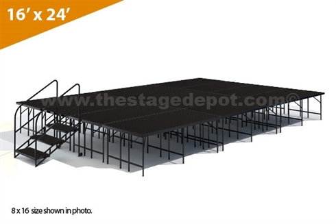 16' x 24' 32" High, Single Height Stage Kit (Poly Finish)