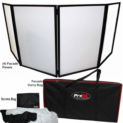 ProX 4 Panel Collapse-and-Go Black Frame Facade Package w/ Carry Bags