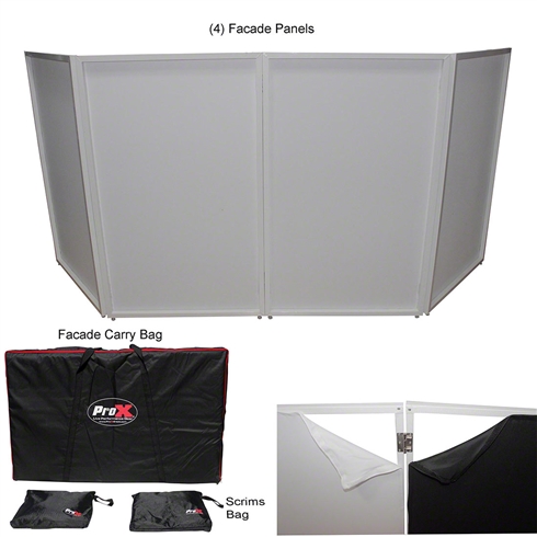 ProX 4 Panel Collapse-and-Go White Frame Facade Package w/ Carry Bags (MK2)