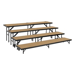 288 Square Foot ( 12 Ft X 24 Ft) Guardrail Stage Kit With Steps And Stage Skirt – 24” High