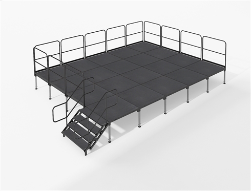 Biljax Black Poly Plywood Event Stage 16 x 20 | The Stage Depot