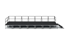 ProFlex Feather Lite Stage - 8 Feet X 28 Feet Adjustable Height Stage With Steps And Guardrails On 3 Sides - 224 Square Feet