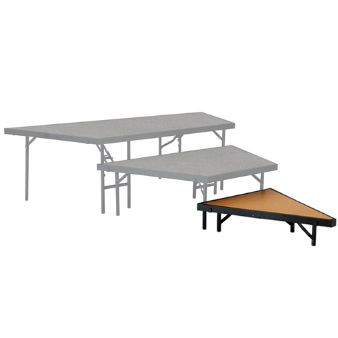 National Public Seating Seated Riser Stage Pie Tier, 8" Tall (48" Deep) Hardboard Surface