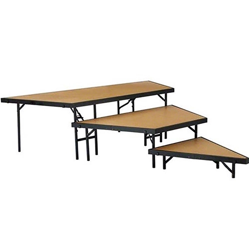 National Public Seating 3-Tier Seated Riser Stage Pie Section, Hardboard (36" Deep Tiers)