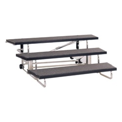 Transfold Choral Risers by Folding Stages (three levels high, 4', or 6' length)