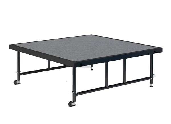 Dual Height Easy Roll Portable Stage with Carpet 12'x8'